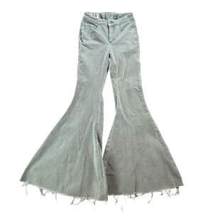 We the‎ Free People Fine Wale Flare Corduroy Jeans Curvy Corset Lace up Back 25
